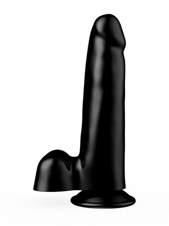 Фаллоимитатор чёрного цвета на присоске - 16,5 см.